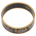 Hermes Emile GM Cloisonne Black Gold Plated