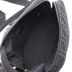 Fendi Shoulder Bag Louis Square FF Black Canvas Leather — view 3