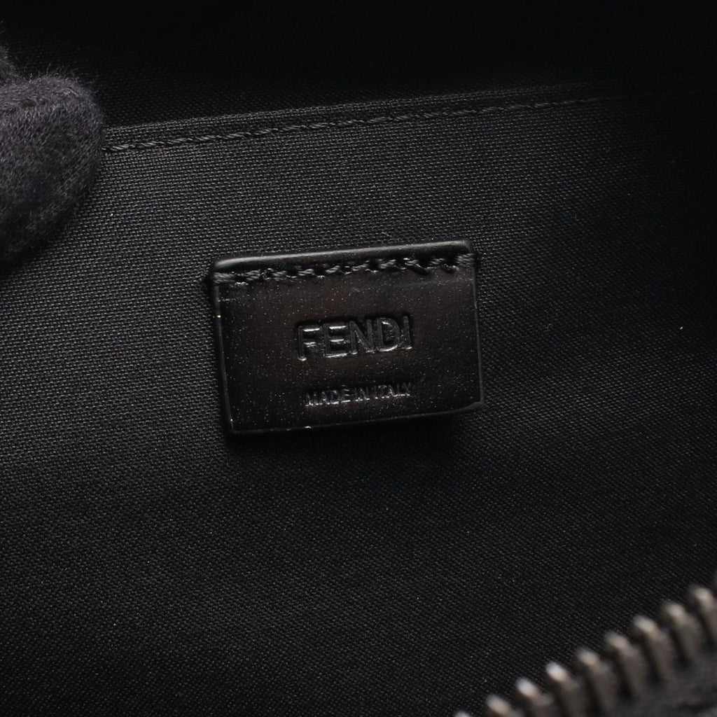 Fendi Shoulder Bag Louis Square FF Black Canvas Leather — view 4