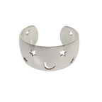Hermes Moon Star Bangle Bracelet Vintage 925 Sterling Silver