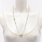 Chanel Necklace CC Logo Gold White. Black — view 5