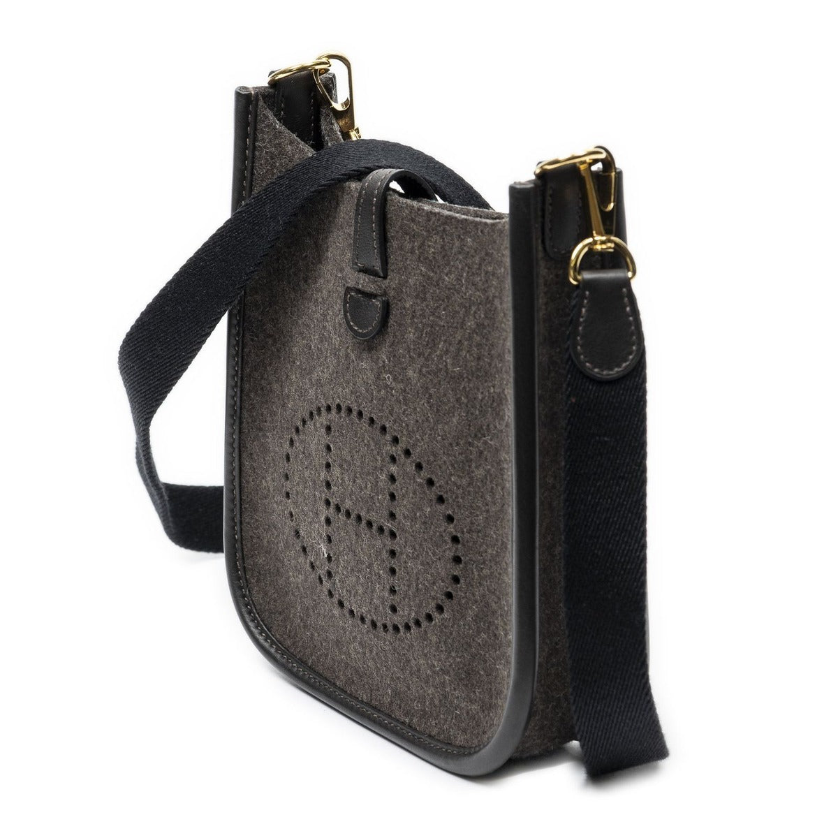 Hermes Evelynda Brown Felt Canvas Dark — view 2