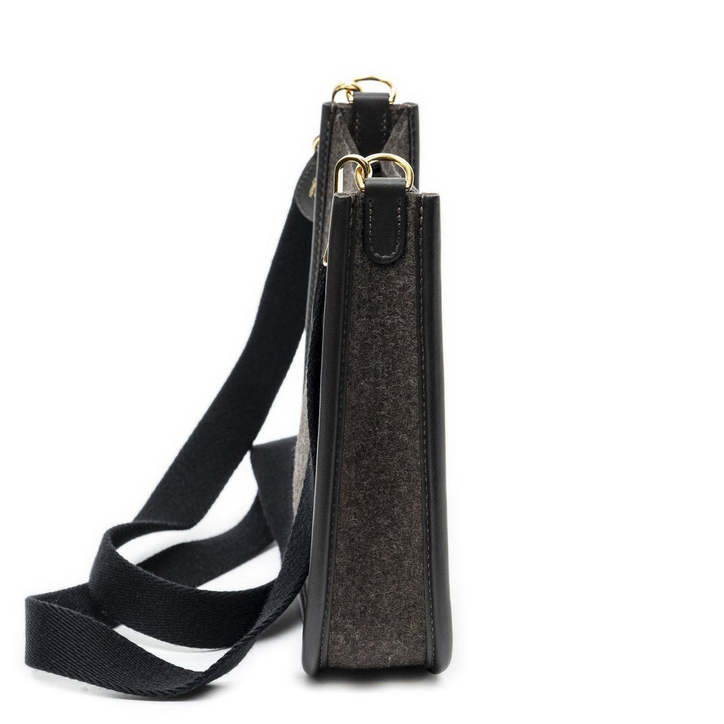 Hermes Evelynda Brown Felt Canvas Dark — view 4