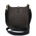 Hermes Evelynda Brown Felt Canvas Dark — view 5