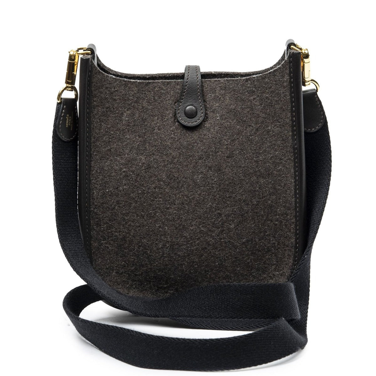Hermes Evelynda Brown Felt Canvas Dark — view 5