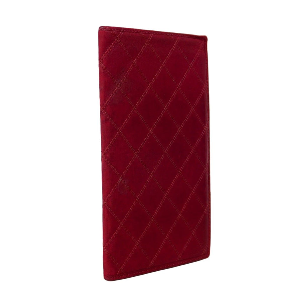 Chanel Long Bill Holder Bicolor Leather Red Wallet — view 2