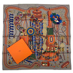 Hermes Carre 90 Lelaboratoire du Temps Laboratory of Time Scarf Silk Multicolor