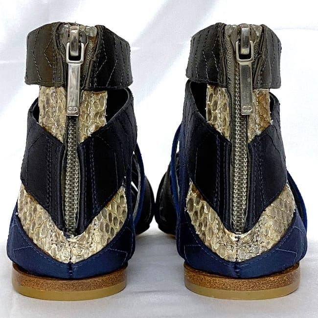Christian Dior Gurkha Sandals Silver Blue Navy — view 5
