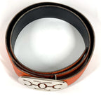 Hermes Belt Double H Logo Buckle Leather Orange — view 3