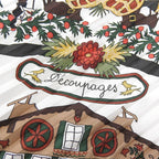 Hermes 90's Vintage Decoupages 100% Silk Pleated Scarf Shawl — view 7