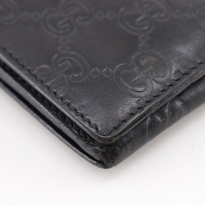 Gucci GG Striped Leather Black Long Wallet — view 4