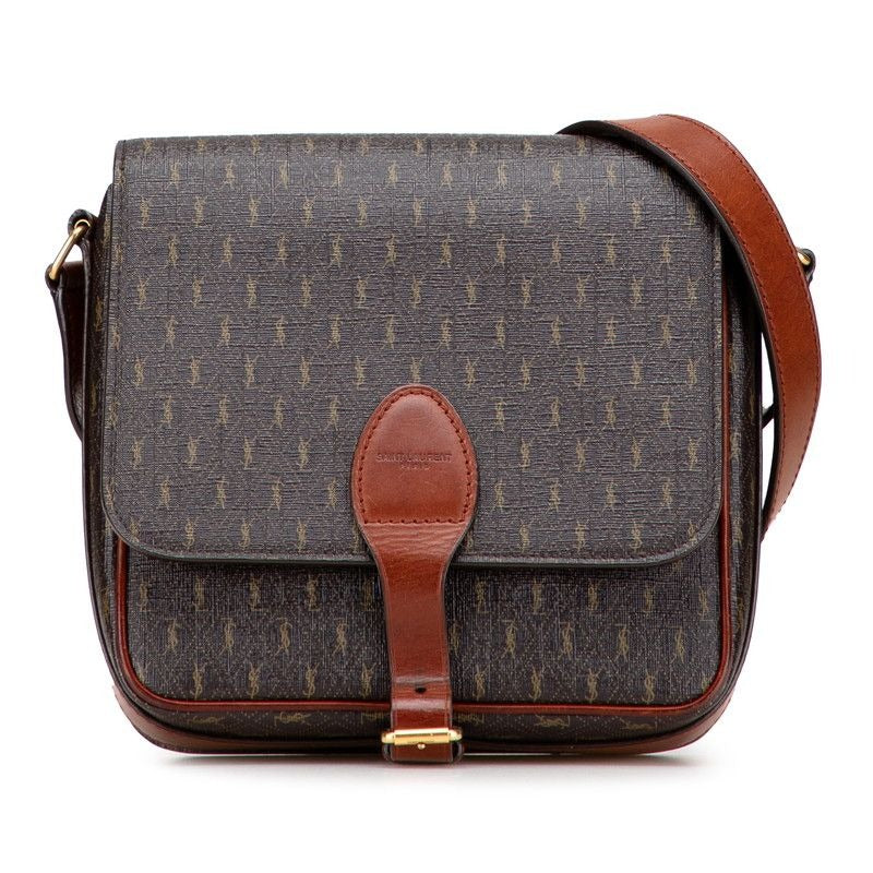 Saint Laurent YSL Monogram Brown Leather