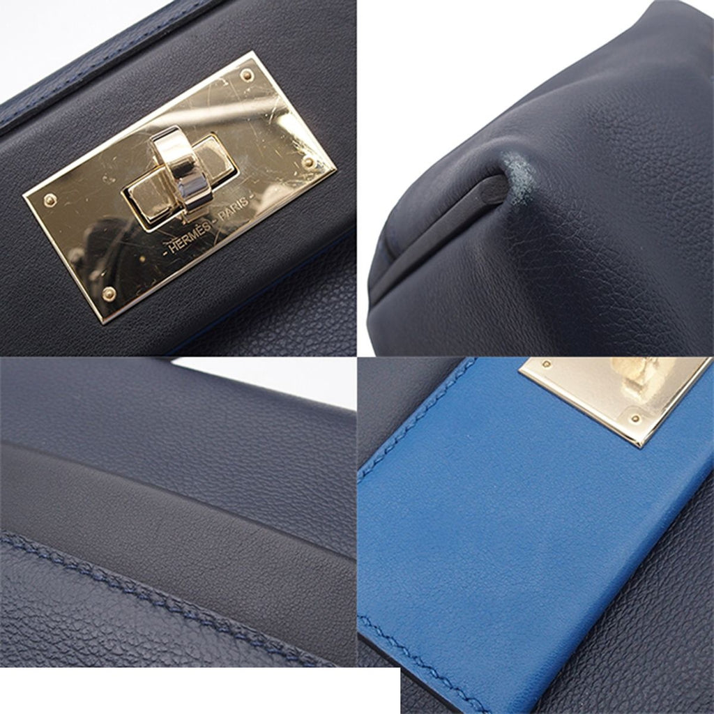 Hermes Sac Vanquatre Mini 24/24 Blue Nuit Black France Evercolor Swift 2-Way — view 8