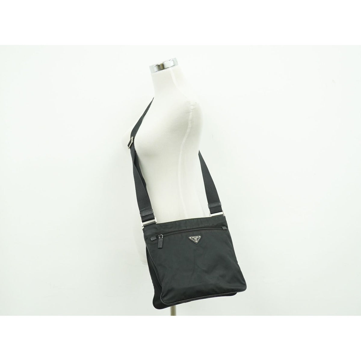 Prada Tessuto Shoulder Bag Pochette Nylon Black — view 6