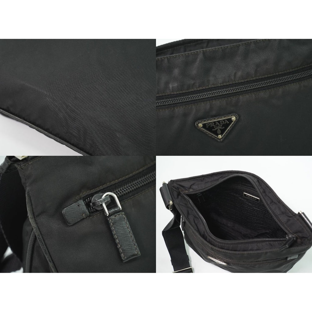 Prada Tessuto Shoulder Bag Pochette Nylon Black — view 8
