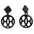 Hermes Earrings Ava Buffalo-horn Black HAVA Silver Hardware Accessories