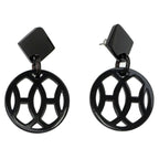 Hermes Earrings Ava Buffalo-horn Black HAVA Silver Hardware Accessories