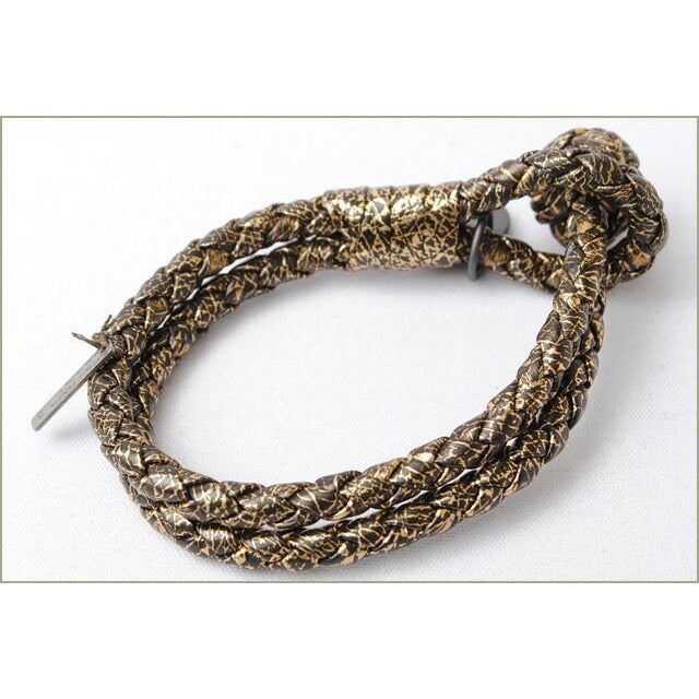 Bottega Veneta Bracelet Bangle Intrecciato Calf Oro Black — view 3