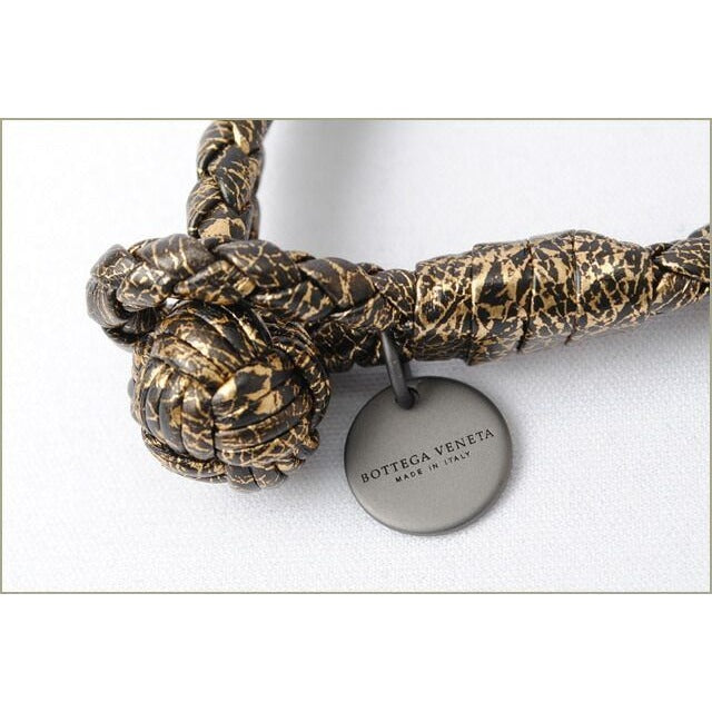 Bottega Veneta Bracelet Bangle Intrecciato Calf Oro Black — view 4