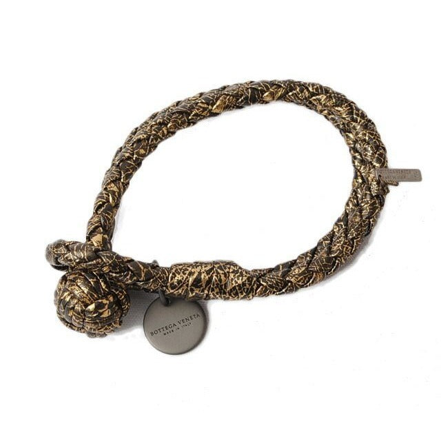 Bottega Veneta Bracelet Bangle Intrecciato Calf Oro Black