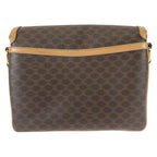 Celine Vintage Macadam Pattern Brown Gold Hardware Leather Crossbody — view 2