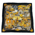 Hermes Scarf Carre 90 Automobile Comfort Confort En Silk Black