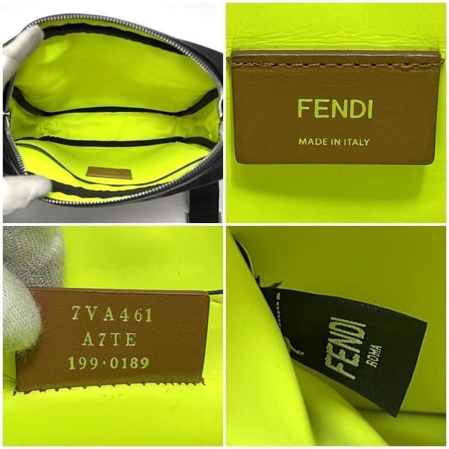 Fendi Shoulder Bag Black Neon Green — view 8