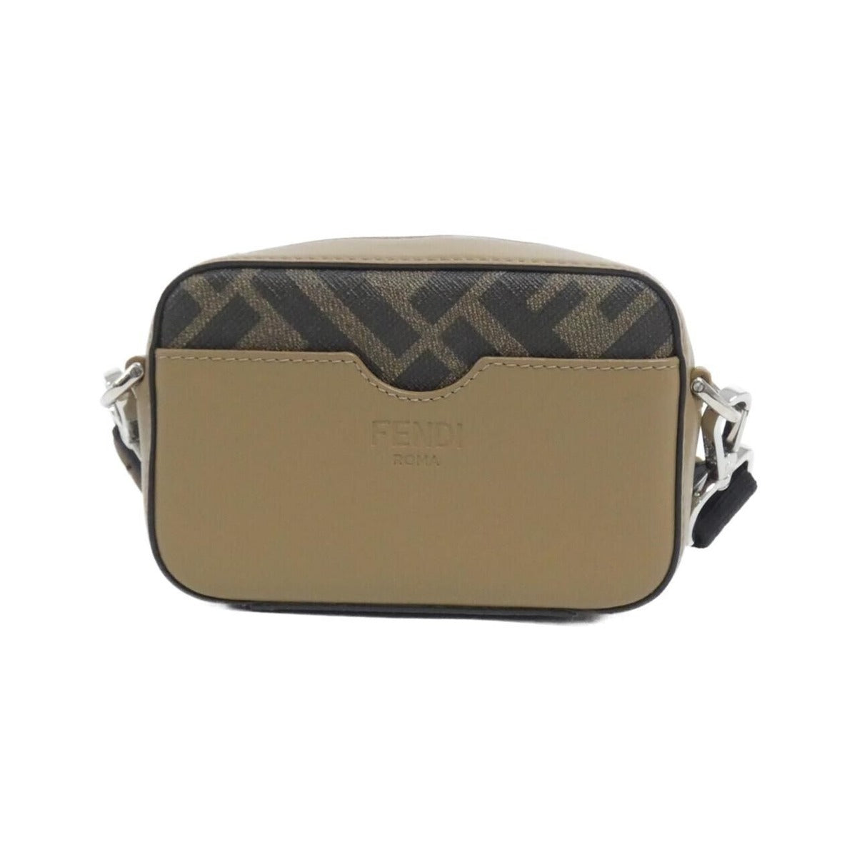 Fendi Shoulder Bag Canvas Silver — view 2