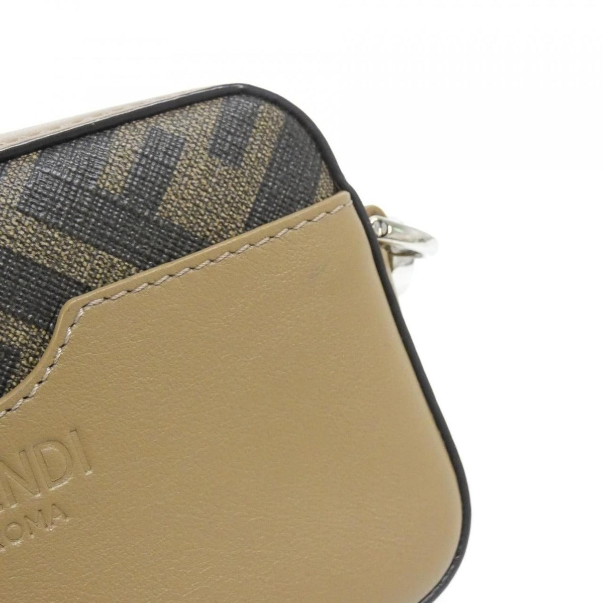 Fendi Shoulder Bag Canvas Silver — view 5