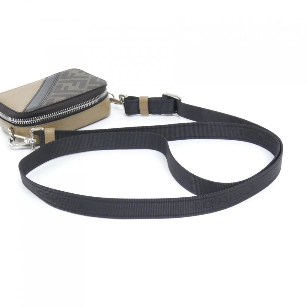 Fendi Shoulder Bag Canvas Silver — view 8