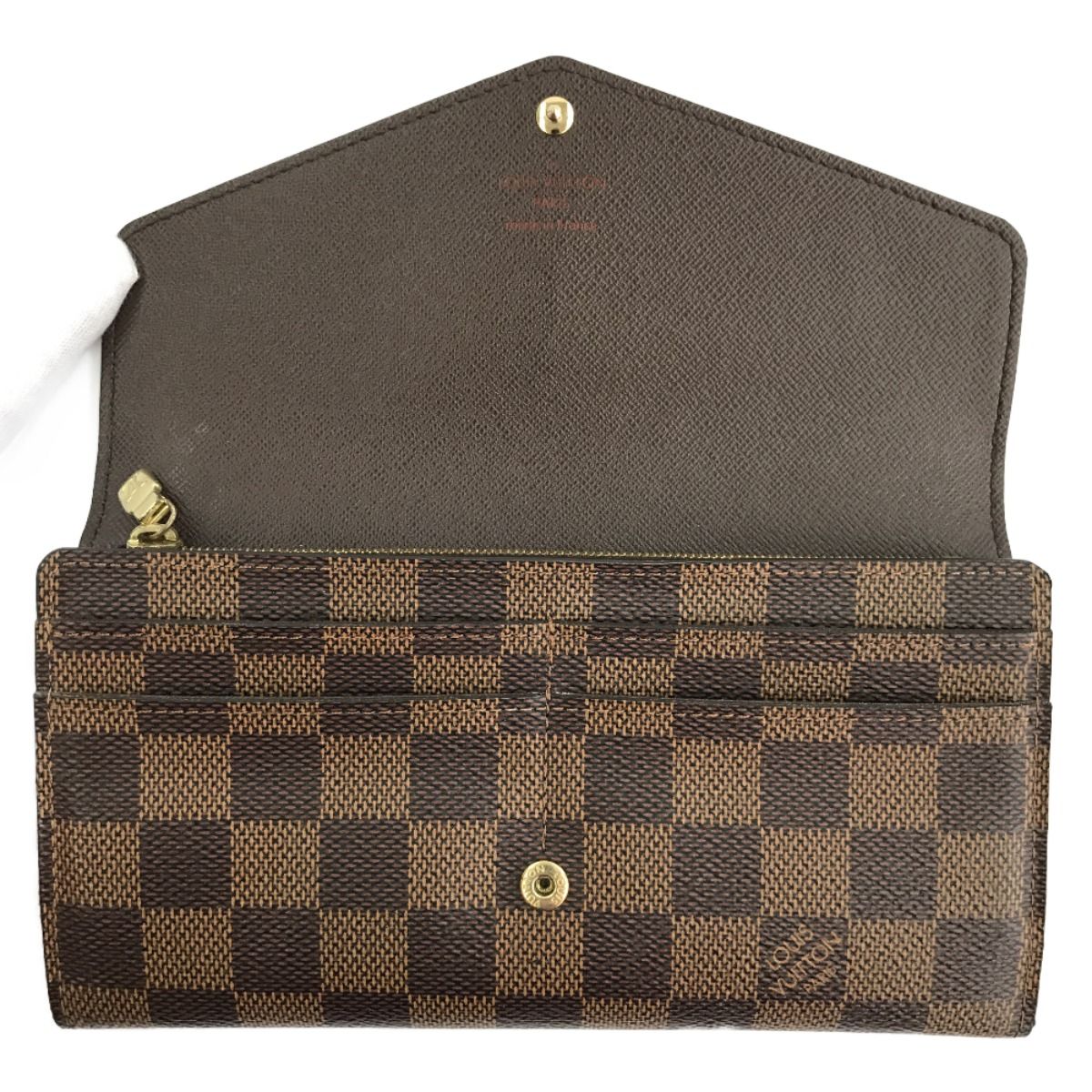 Louis Vuitton Long Wallet Portefeuille Sarah Damier Ebene Pocket — view 4