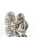 Yves Saint Laurent Pin Brooch 2 Pieces Tuck Steampunk Heart Face Silver — view 3