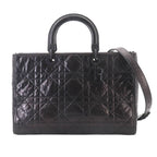 Dior Lady D-saia 2-Way Bag Leather Black