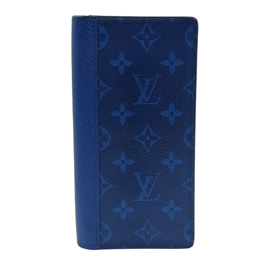 Louis Vuitton Portefeuille Brazza Taigarama Cobalt Blue Leather Bifold Wallet