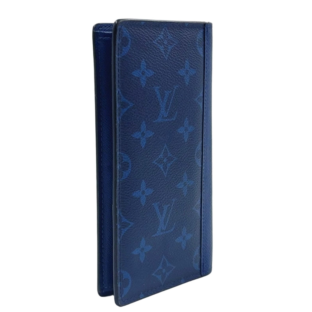 Louis Vuitton Portefeuille Brazza Taigarama Cobalt Blue Leather Bifold Wallet — view 2