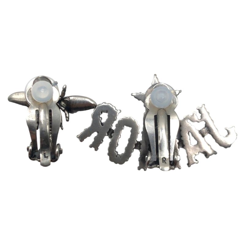 Dior J'A Bee Rhinestone Silver Metal Earrings — view 4