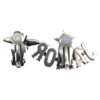 Dior J'A Bee Rhinestone Silver Metal Earrings — view 4
