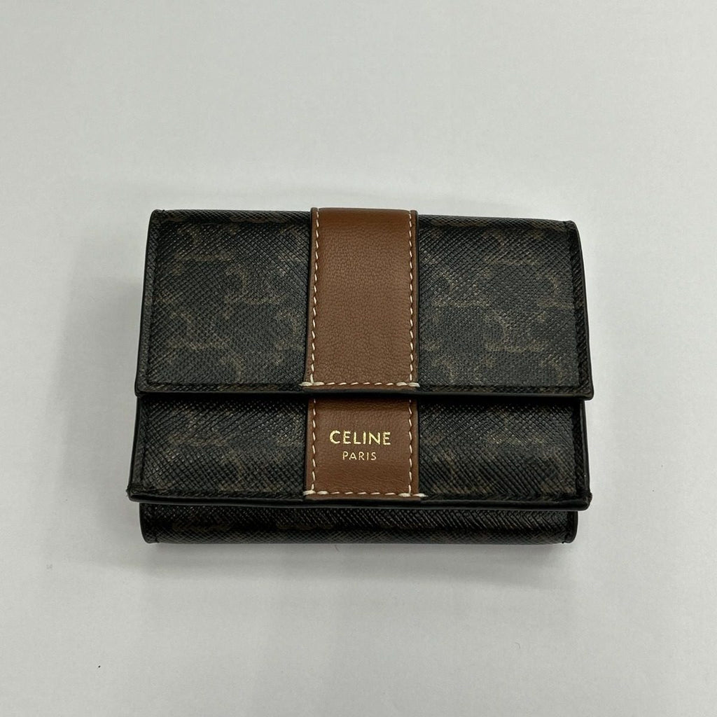 Celine Trifold Wallet Triomphe Brown — view 2