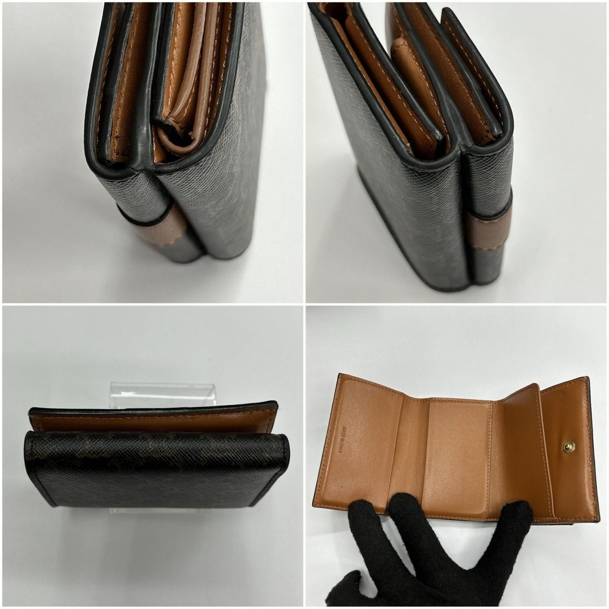 Celine Trifold Wallet Triomphe Brown — view 6