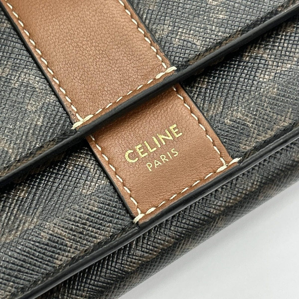 Celine Trifold Wallet Triomphe Brown — view 8