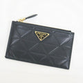Prada Card Holder Black Triangle Leather