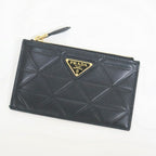 Prada Card Holder Black Triangle Leather
