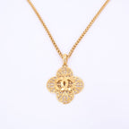 Chanel Chain Necklace Coco Mark Gold Accessory Vintage Flower Motif — view 3