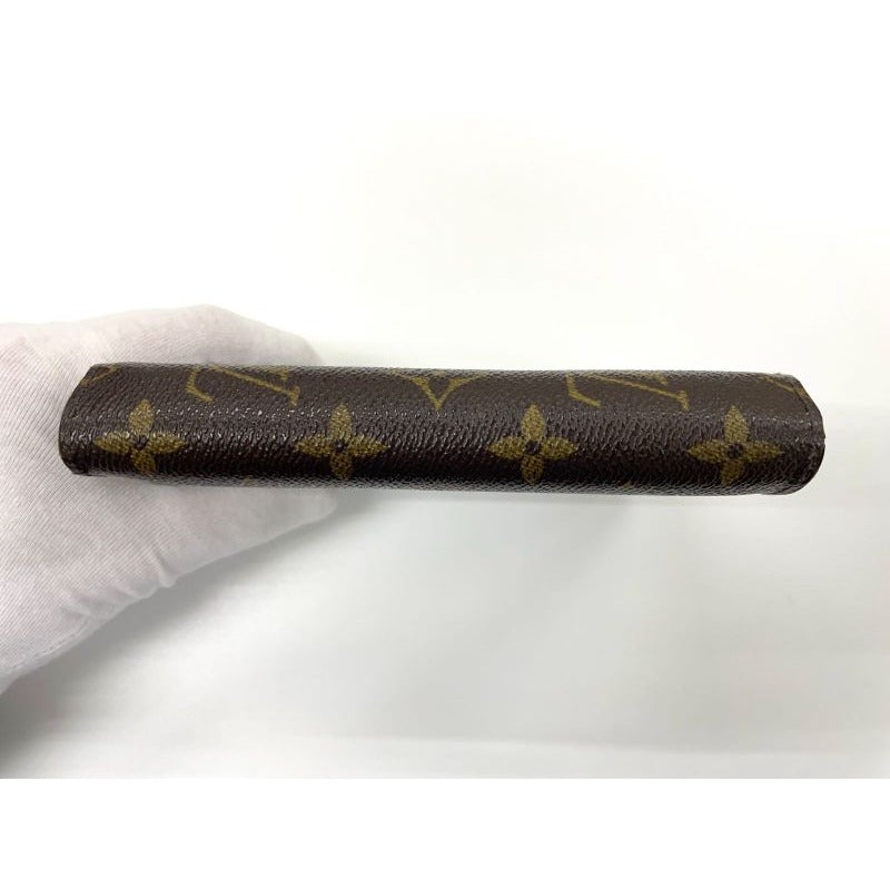Louis Vuitton Monogram Porte Papier Zip Snap Closure Fold Wallet Brown — view 3