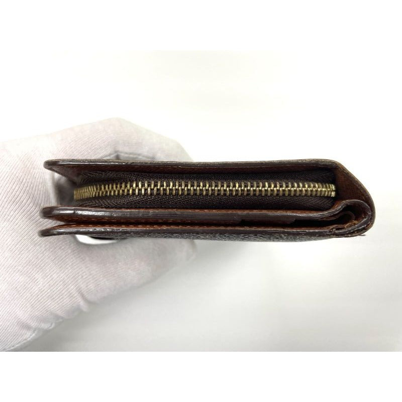Louis Vuitton Monogram Porte Papier Zip Snap Closure Fold Wallet Brown — view 4