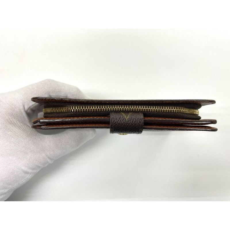 Louis Vuitton Monogram Porte Papier Zip Snap Closure Fold Wallet Brown — view 5