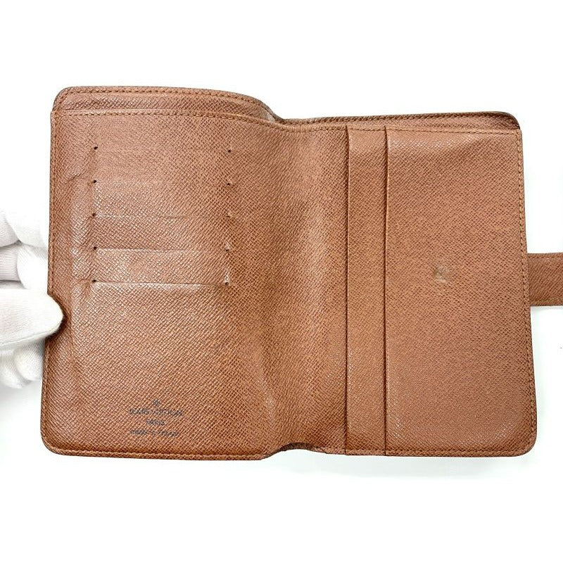 Louis Vuitton Monogram Porte Papier Zip Snap Closure Fold Wallet Brown — view 7