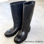 Bottega Veneta Intrecciato Long Boots Leather Dark Navy 35 1 2