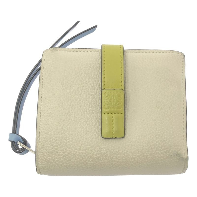 Loewe SGC Compact ZIP Wallet Anagram Logo Leather Purse Off