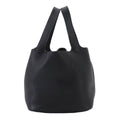 Hermes Picotin MM Hand Bag Taurillon Clemence Black Silver